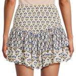 MISA Los Angeles NWOT Misa Azzedina Smocked Floral Mini Skirt Blue & White Floral Pattern SIZE L Photo 1