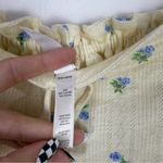 For Love & Lemons Pointelle Shorts Yellow Blue Floral Print Photo 7