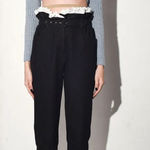 Isa Arfen Paper Bag Trouser with Boderie Trim Photo 0