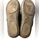 Michael Kors size 8 Black Quilted Slippers with Fur Trim and Charm Photo 4