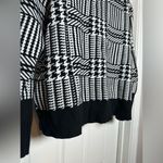 Jones New York Black & White Full Zip Classic Long Sleeve Houndstooth Sweater LG Photo 8