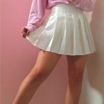 White Pleated Skirt Size L Photo 0