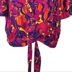 Rose + Olive Jungle Monkey Tropical Tie Button Down Top Medium NWT Photo 3