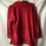 CAPACITY PETITES WO SIZE MEDIUM RED WINE FLEECE WINTER PATCH SHIRT JACKET Photo 9