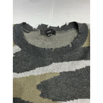 Womans Fate Pull Over Sweater L Green Camo Long Sleeve Cut Out Detail Size L Photo 7