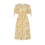 kourt Polka Dot Holly Dress in Yellow Large Womens Cotton Midi Photo 9
