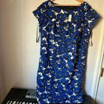 Talbots  Blue Floral Sheath Dress Size 14W Photo 1