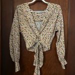 Stillwater  Floral Print Tie Front Blouse Size M Photo 1