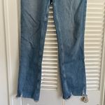 Paige  Cindy High Rise Ankle Straight Leg Jean 29 Light Blue Distressed Hem Photo 3