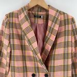 Nasty Gal Blazer Dress Size 8 Plaid Decisions Menswear Style Pink Yellow Button Photo 5