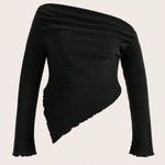SheIn New  2XL Asymmetrical Black Off-Shoulder Top Photo 0