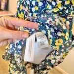 Loft  Short Sleeve Floral Print Tie-Waist Romper in Navy Blue Size S EUC! Photo 9