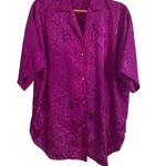 Victoria's Secret VICTORIA’S SECRET Gold Label 80’s Plum Damask Satin Oversized Night Shirt Sz M/L Photo 0