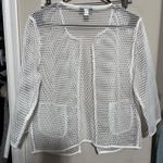 Alfani  White Open Front Mesh Jacket Cardigan Womens M cyber punk Whimsigoth Photo 6