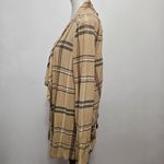 Cato Tan & Black Plaid Brushed Knit Waterfall Cardigan Size Medium Photo 1