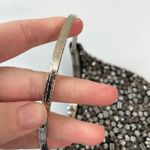 NWOT black silver‎ butterfly floral beaded lined snap small hand bag purse Photo 2