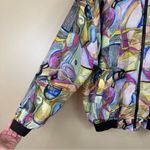 Vintage Sara Roberts Silk Bomber Jacket Multicolor Art To Wear Large Photo 4
