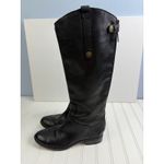 Sam Edelman Penny Black Leather Riding Boots Women's 8 Knee High Zip Preppy Photo 2