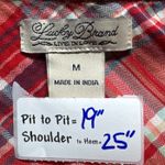 Lucky Brand  Plaid Button Down Shirt Long‎ Sleeve Casual Red Size M Photo 2