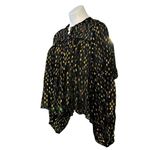 ZARA  Cropped Oversized Metallic Gold Sheer Paisley Print Button Down Blouse M Photo 2