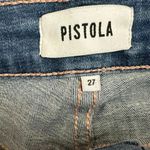 Pistola  blue high rise distressed Monroe slim raw jeans 27 #1989 Photo 7