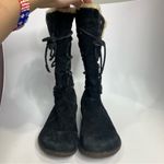 UGG  Australia Surfcat lace up suede‎ boots black cream women’s size 7 winter Photo 2