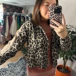 On The Road  Leopard Print Crop Long Sleeve Top Tan Size XS Photo 3