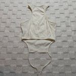 Urban Outfitters  Cream Ribbed Sleeveless Racerback Tank Top, Tie Waist, Medium Photo 1