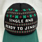 Single and‎ Ready to Jingle Christmas Hat Holiday Trucker Cap Adjustable Green Black Photo 1