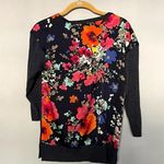Merona  Navy Blue Colorful Floral Back VNeck Cardigan Sweater Size XS Photo 0