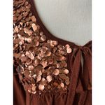 Vintage Y2K Sonia Rykiel Rust Brown Wool Baby Doll Sequin Sweater 70s Boho Photo 3