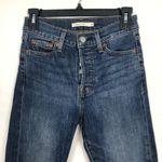 Levi's Strauss Womens 25 Wedgie Button Fly Skinny Raw Hem High Rise Dark Wash Photo 2