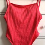 Forever 21 NEW Flamingo Pink Ribbed One Piece Bathing Suit Photo 0