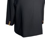 Talbots  Vintage Black 100% Pure Wool Gold Button Blazer Jacket 16 Made In‎ Japan Photo 5