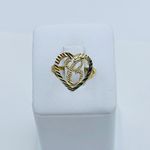 10k solid gold ring heart initial C Photo 0