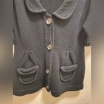 Anthropologie 525 America Short Sleeve Button Down Knit Cardigan Black Photo 3