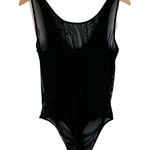 BKE Black Sheer Mesh Bodysuit Sz Large Embellished Jewel Rhinestone Y2K Photo 2