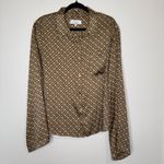 L'Academie  Revolve Tan Chain Oversized Button Down Photo 4