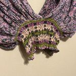 Free People Free‎ People Purple Next Vacation Smocked Cropped Boho Top Size XS Photo 3