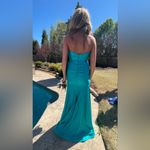 Elegant Teal Halter Formal Dress Size Small 2 Photo 1
