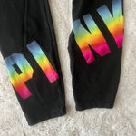PINK - Victoria's Secret Women's  Black Rainbow Logo Yoga Leggings M Photo 4