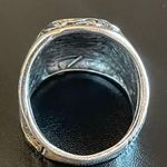 S925 silver natural obsidian ring size 7.5 Photo 5