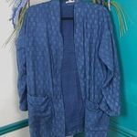Eileen Fisher block print blue kimono style 100 percent organic cotton jacket? Photo 0
