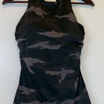 Athleta  Black and Gray Camouflage Tankini Athletic Tank Top Swim Workout Photo 0