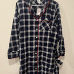 Lands' End  Navy Plaid Pajamas Dress Photo 0