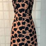 Ann Taylor pink navy floral jacquard sleeveless A-line party dress size 4 Photo 0