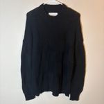 Pistola  Black Cotton Knit Crew Neck Long Sleeve Pullover Sweater Size‎ Medium Photo 0