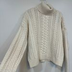 Ralph Lauren Lauren  Womens Sweater Large NWT Cotton Cableknit Turtleneck Ivory Photo 5