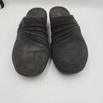 Croft & Barrow Leather Slip On Mule Clogs Charity Gray Block Heel Women Sz 7.5 M Photo 3