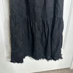 Anthropologie  black linen maxi dress size XS ruffle oversize vacation minimalist Photo 4